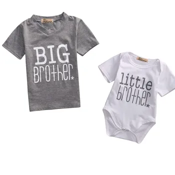 

Infant Baby Boys Big Little Brother Matching Outfit Babies Boy Summer Clothes Short Sleeve T-shirt Bodysuit Clothing