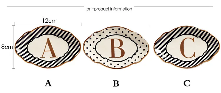 Керамическая буква Английский алфавит декоративная тарелка ювелирное блюдо Пномпень волна точка полоса лоток