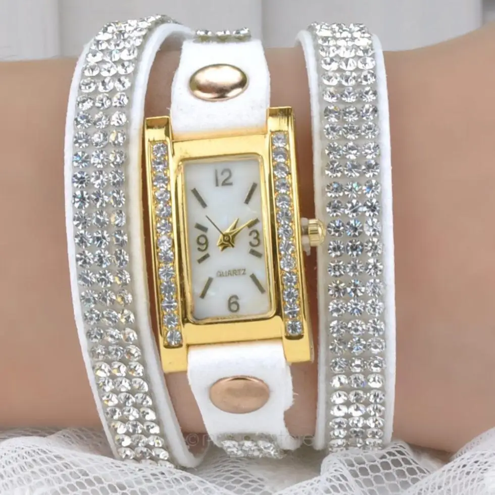 Buy Women Watch Inlaid Rhinestones Bracelet Watch