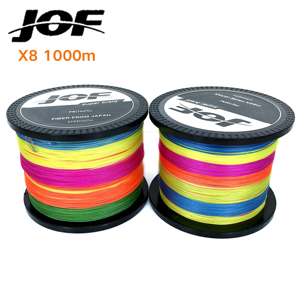 Extreme Strong JOF PE 1000M Multi color Braid Fishing Line PE Multifilament 8 STRANDS 15 20 30