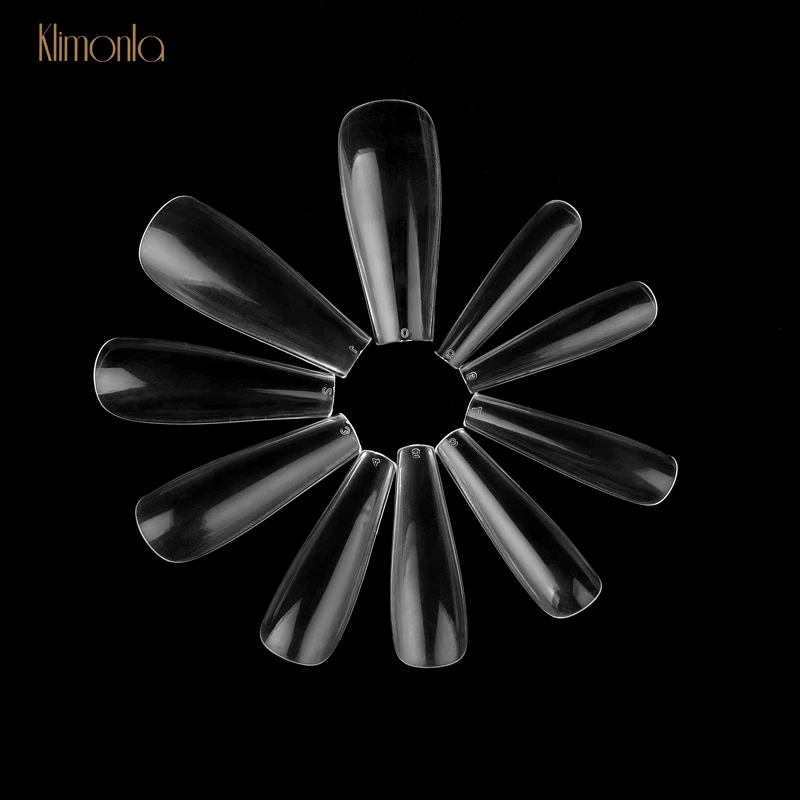 

500pcs/pack Long Ballerina False Nails Full Cover Acrylic Coffin Shapes Fake Nails With Design For Manicure Salon Nail Art Tips