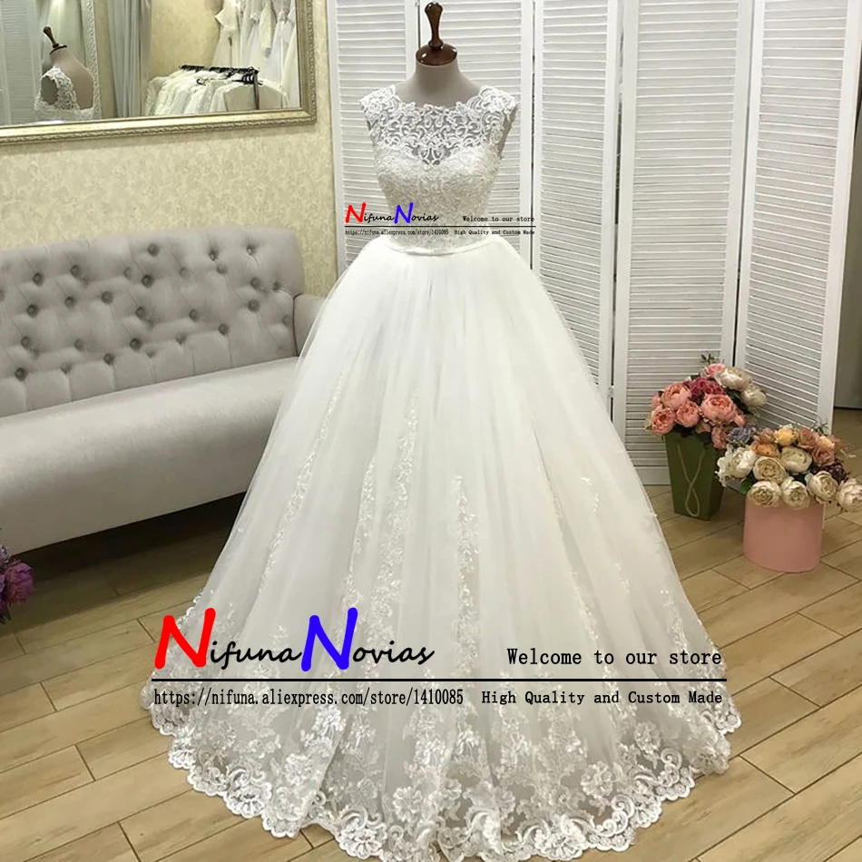 Vestido De Novia дешевые свадебные платья Модная линия Плюс Размер свадебное платье 2019