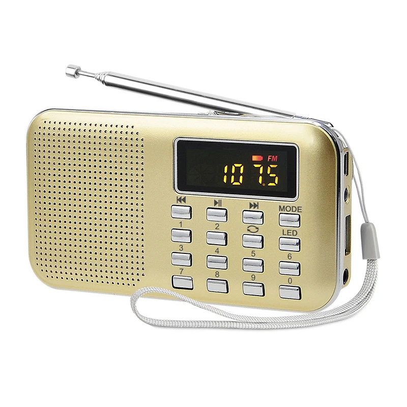 

Universal Portable Digital FM Radio with LED Light LCD Screen Loudspeaker Support TF Card 3.5mm Earphone Jack MP3 Music Player