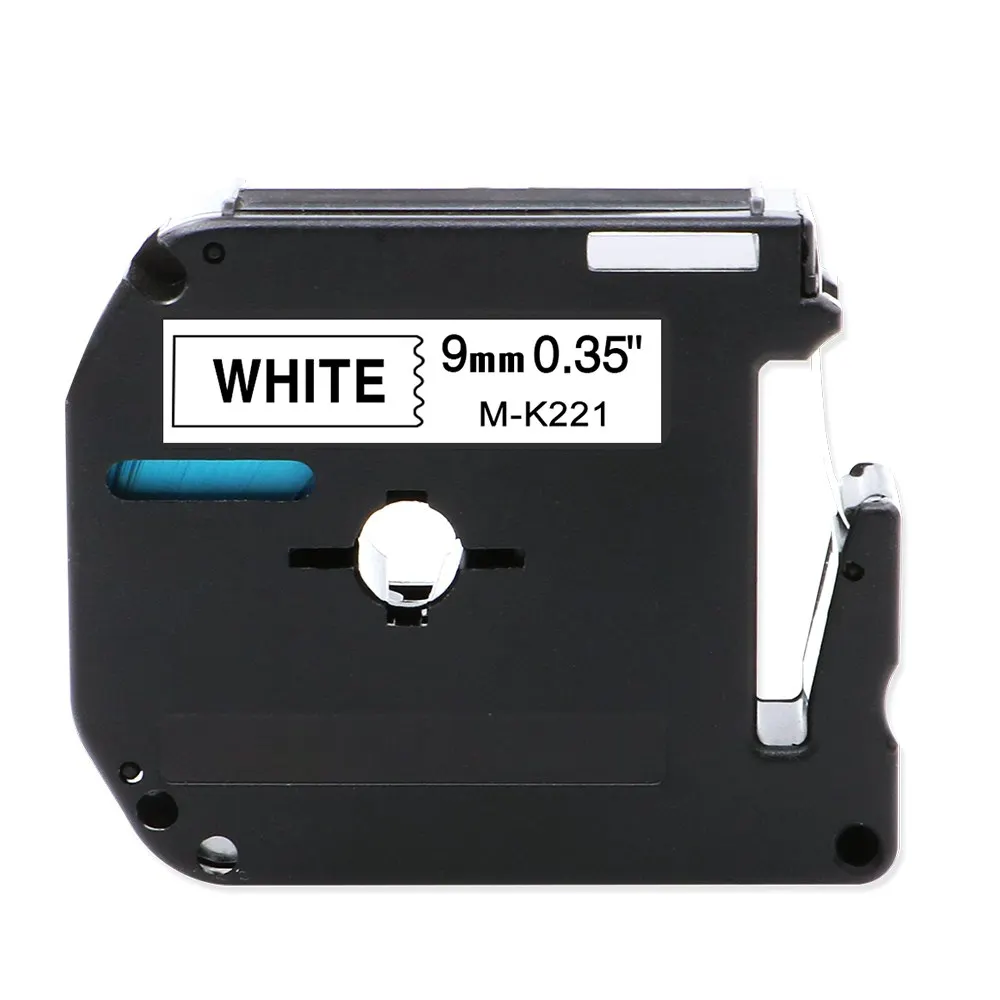 Совместимость с Brother P-touch M type Tape MK221 M-K221 7 цветов для Brothe P-touch Label Printer Brother P touch Label Makers - Цвет: Black on White