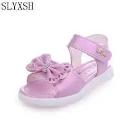 Slyxsh летние детские сандалии цветы Обувь для девочек Римские сандалии резиновые Детское платье Обувь для маленьких девочек Сандалии для