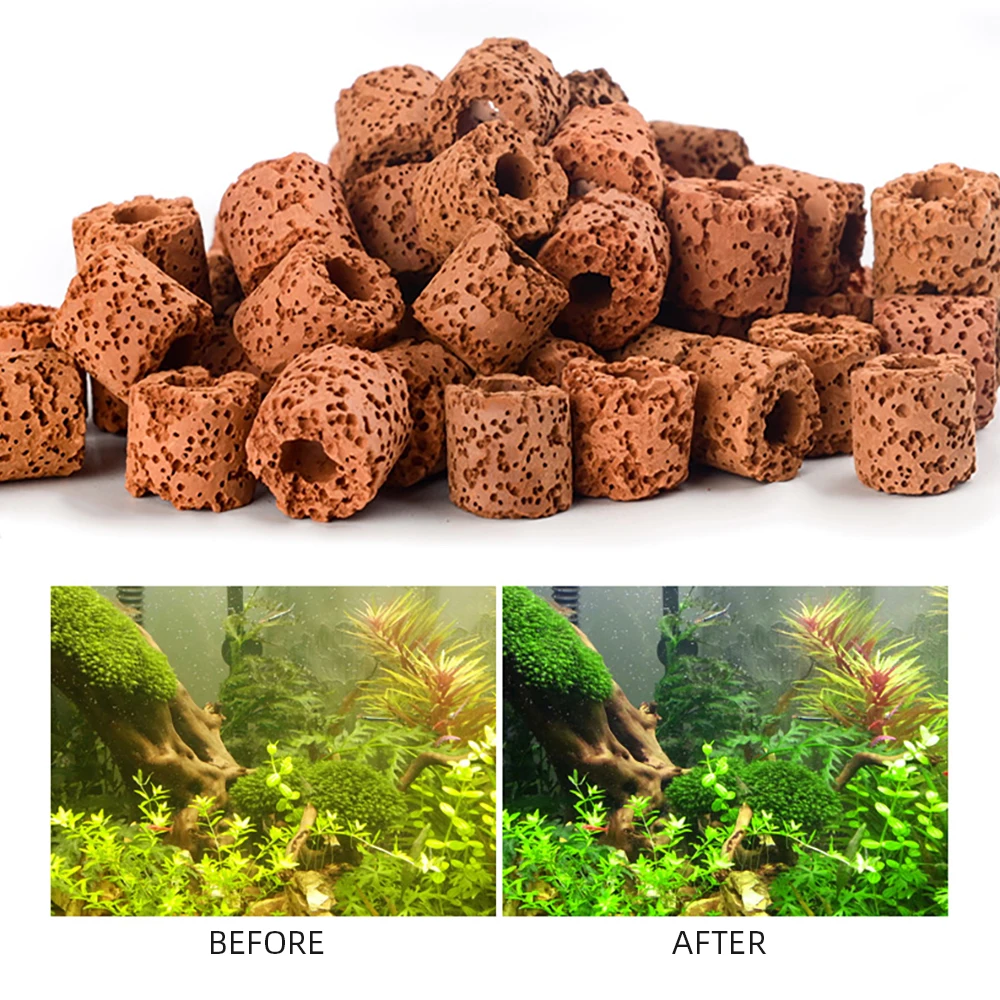 

20/50/100PCS Aquarium Fish Tank Bio Filter Media Ceramic Rings Bio Ball Clean Water Filter Net Bag Fish Accessories External
