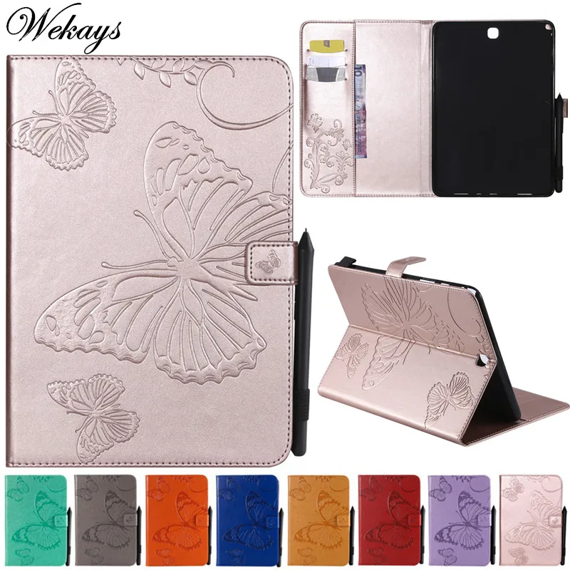 Wekays для Samsung Tab A 9 7 T550 мультяшный бабочка кожаный чехол Galaxy &quotT550 T555 планшета |