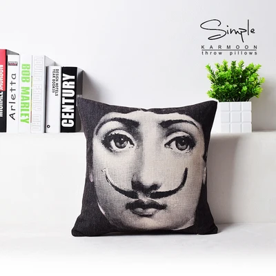 Нордические фигурки Fornasetti Art Master Home Декоративная Подушка плотная льняная наволочка диванная подушка - Цвет: J