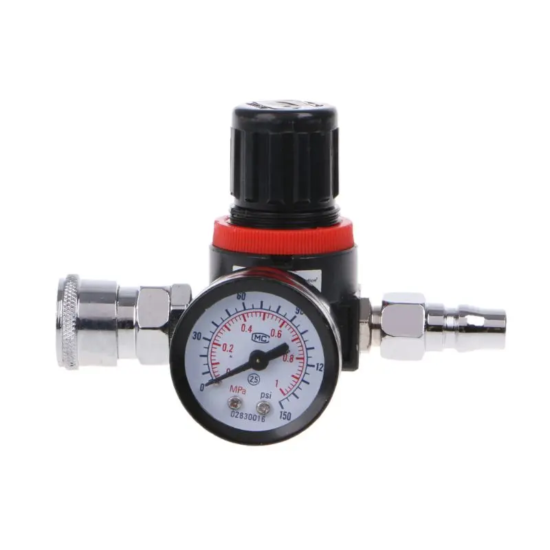 

1/4" HVLP Spray Gun Air Regulator w/Pressure Gauge Diaphragm Control Auto Paint