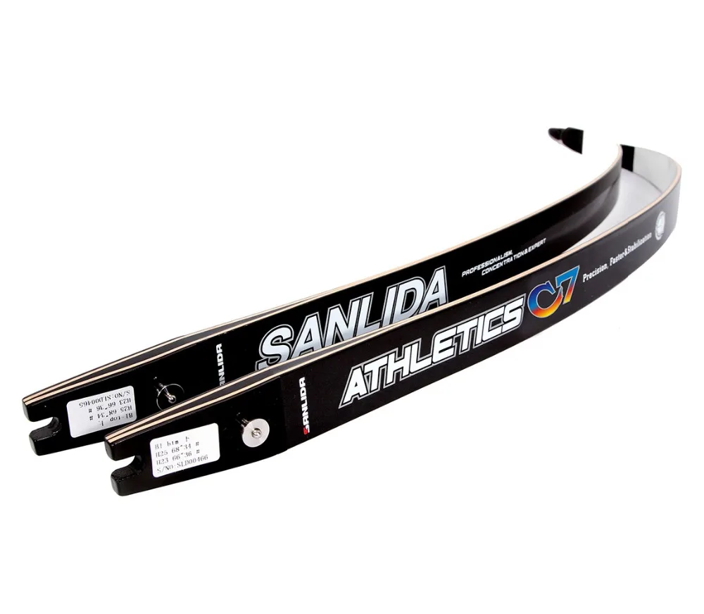 

Sanlida C7 Entry-level ILF Recurve Bow Limbs, ILF Limb Fiberglass & Core Wood , 16-42 LBS Hunting Shooting Outdoor Sport