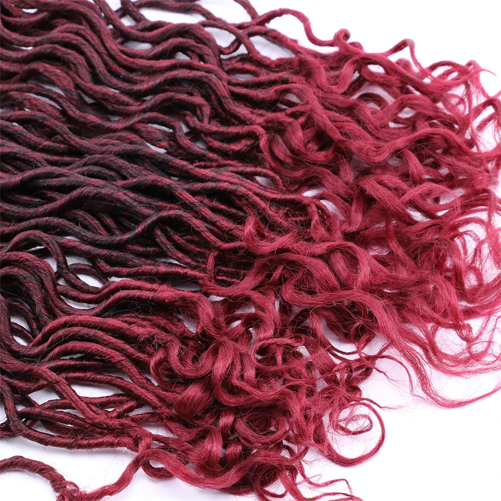 Angie волос Синтетический мягкий искусственный Locs вьющиеся вязаный крючком плетение волос 20 дюймов 100 г/упак. 24 пряди/пакет Богиня прическа