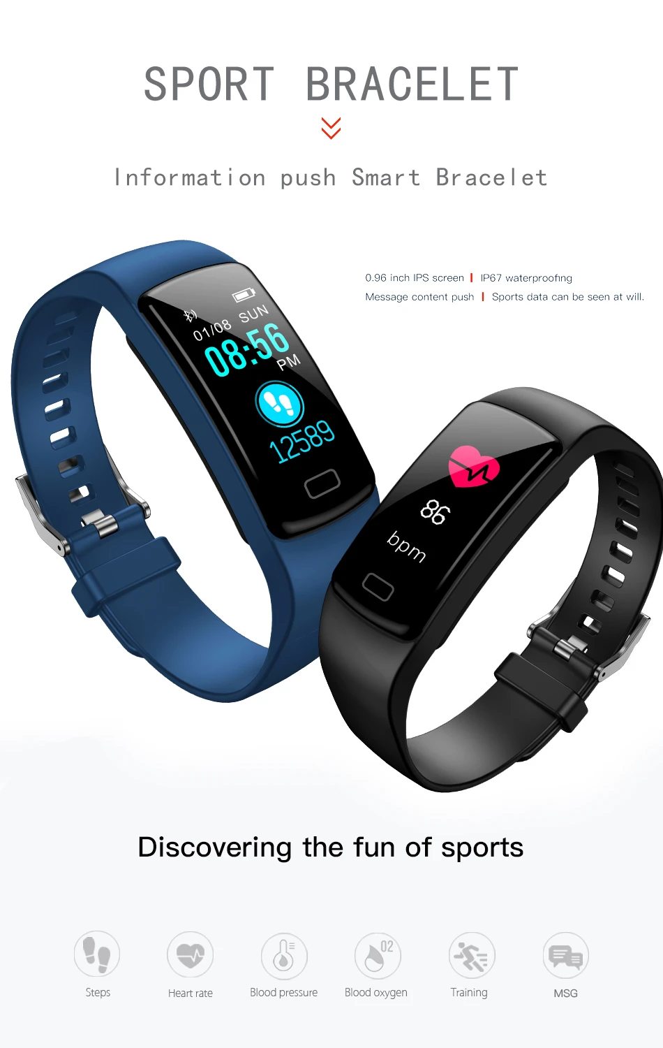 BANGWEI новые женские модные Смарт-часы кровяное давление монитор сердечного ритма шагомер фитнес-трекер часы для Android IOS