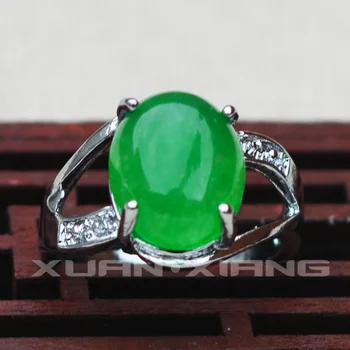 

Drop Shipping Women Rings Green Malay Jades Stone Rings Silver Plate rings 2018 Charms Women Fashion Jewelry With Stone