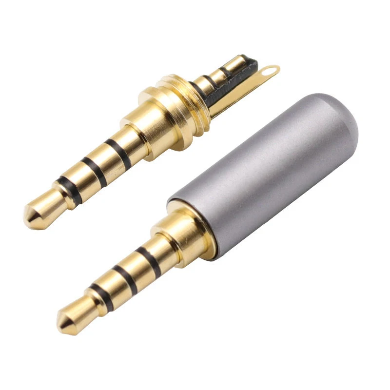 

3.5mm headphone plug gold plated earphone DIY plug headset repair welding head 3.5 aluminum shell 4 section 3 ring earphone plug