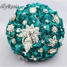 Страна Букеты Свадебные водопад индивидуальный заказ высокого класса кристаллы ювелирной 6 цветов букет невесты de noiva Свадебные аксессуары