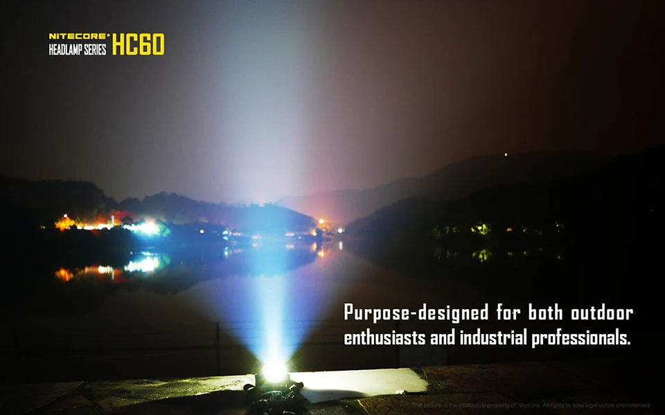 Nitecore HC60/HC60w налобный фонарь CREE XM-L2 U2 1000 люмен, водонепроницаемый светодиодный фонарь для кемпинга и путешествий