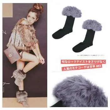 

Sexy Warm Cotton Half Long Socks Faux Fur Cover Boot Shoes 4 colors