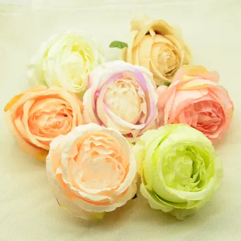 

4pcs 12cm Silk Big roses for wedding home decor accessories christmas wreath pompom diy gifts fake plastic Artificial flowers