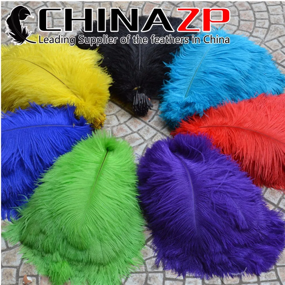 

CHINAZP Factory 40~45cm(16~18inch) Length 50pcs/lot Selected Prime Quality Dyed Light Green Ostrich Feathers