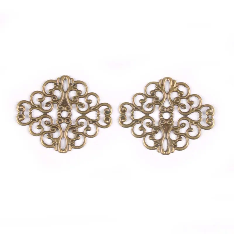 금속 공예 선조 꽃 랩 커넥터 장식 스크랩북 홈 장식 DIY 액세서리 37x30mm YK0749, 20 개