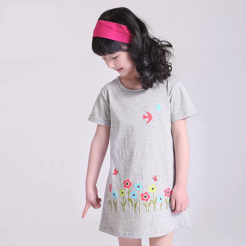 Для девочек Пижамы Ночные сорочки для девочек летние детские пижамы От 4 до 12 лет подросток ночная рубашка платье ребенка ночью натуральный хлопок Костюмы