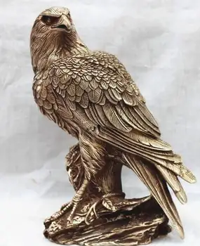 

Ferocious Chinese Silver Arabia Hawk Eagle Bird Figures Statue