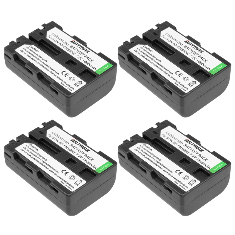 

4Pcs 1800mAh NP-FM500H NP FM500H Rechargeable Camera Batteries for Sony A57 A65 A77 A99 A350 A550 A580 A900