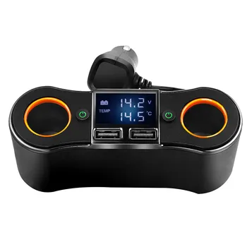 

Multi-port 12V-24V Car Charger Cigarette Lighter Sockets 2 USB ports Fast Car Charger for iPhone Tablet Car-Charger #WLI