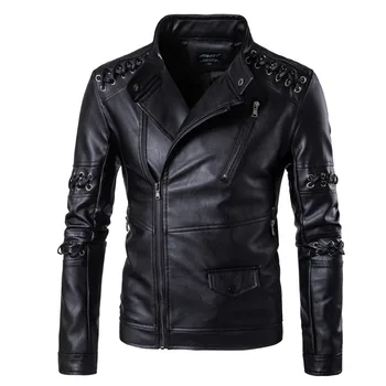 

Men and women punk Costumes 2019 Autumn Winter Suede Faux Leather Jackets Fashion Matte Motorcycle PU long coat biker jacket