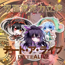 

Anime Date A Live Acrylic key chain Yoshino Tokisaki Kurumi Itsuka Kotori cartoon Keyring cos doll accessories Llavero 8 cm toys