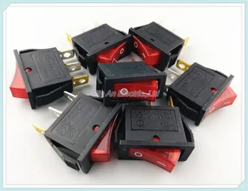 

KCD3-102N 10Pcs Red Light 3Pin 2 Position Rocker Switch 16A/250V 20A/125V ON/OFF KCD3