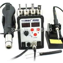 SAIKE 898D 2 в 1 паяльная станция горячего воздуха пистолет+ Сварка железа 220 В 110