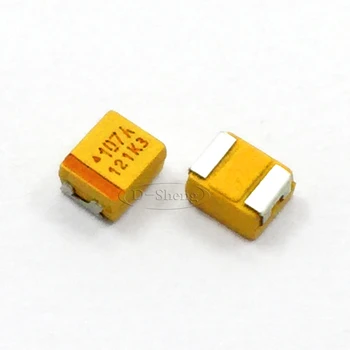 

50pcs/SMD Tantalum capacitor 100UF 10V 107A B type 3528 Polar Bile capacitor Yellow