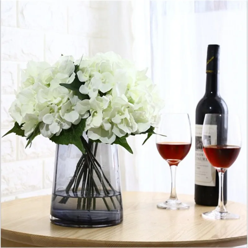 

Mini Artificial Hydrangea White Silk Flower Wedding Supplies DIY Home Decoration Table Room Hotel Arrangment