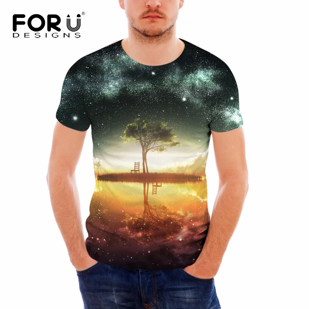 FORUDESIGNS Keren 3D Api Ular Naga Printing Musim Panas Tshirt Pria