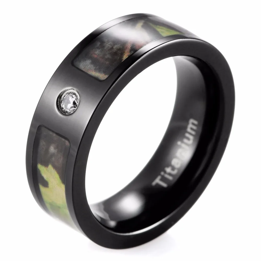 shardon 8mm mens camo black wedding ring titanium mossy tree camo cz inlay outdoor engagement ring - Black Wedding Rings For Men shardon 8mm mens camo black wedding ring titanium mossy tree camo cz inlay outdoor engagement ring - Black Wedding Rings For Men