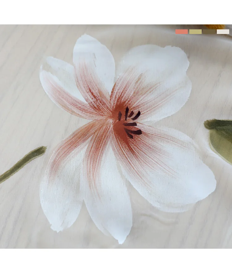 CITYINCITY Hand drawing curtains for living room Elegant lotus kitchen curtain For bedroom Window ready made Curtain Customized07