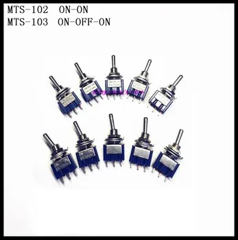 

MTS-102 ON-ON , MTS-103 ON-OFF-ON 3-Pin SPDT Toggle Switch 6A 125VAC/3A 250VAC Mini Switches Lever Switch Brand New