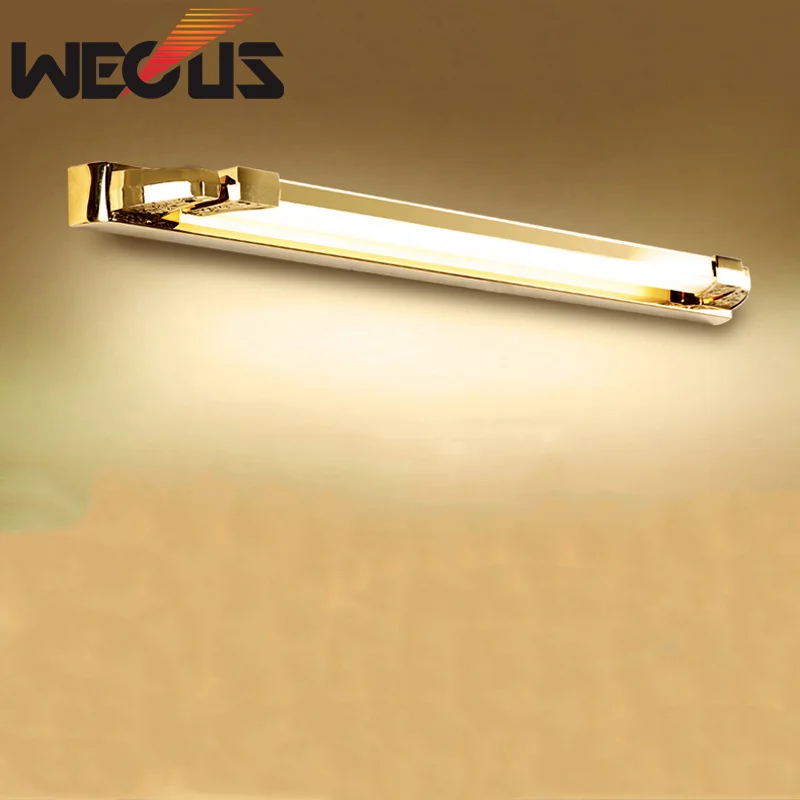 

Nordic mirror front lamp golden body anti-fog bathroom mirror light 595mm 8W