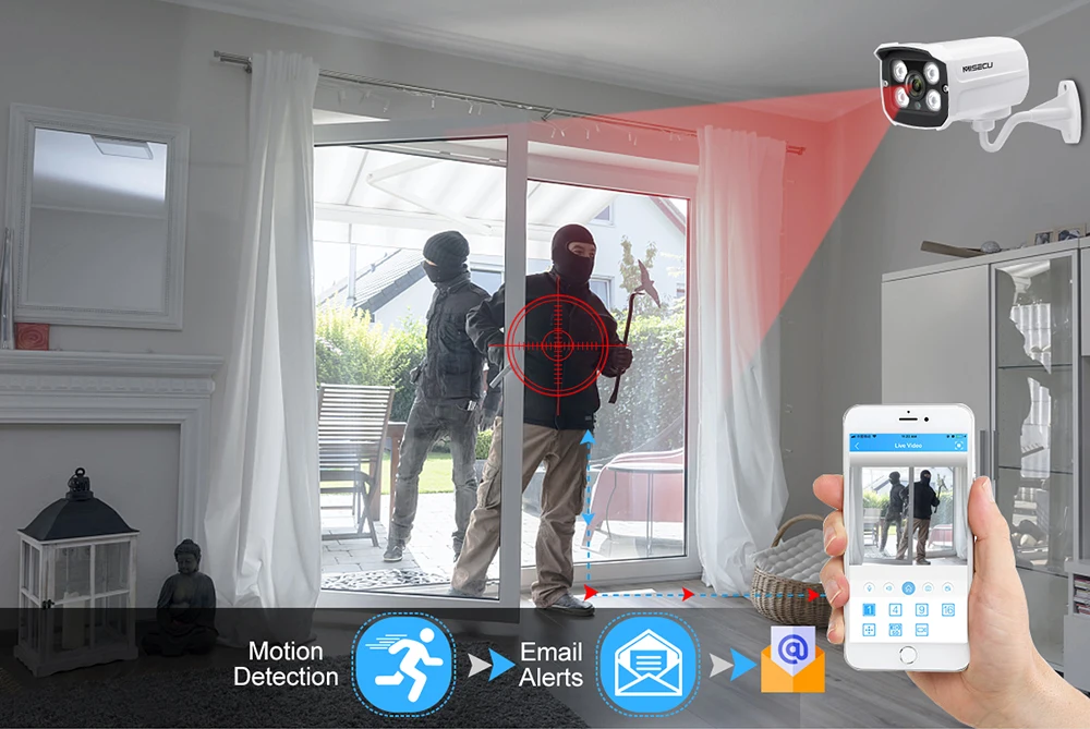 MISECU Full HD 1080P 4Channel CCTV System 4pcs 2MP Metal Outdoor IP Camera 4CH 1080P POE NVR CCTV K