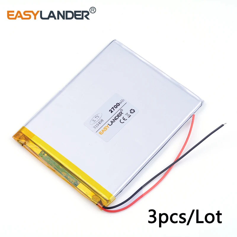 3 шт./лот 7 v литий-ионная полимерная аккумуляторная батарея 319498 2700mah mid palmtop tablet |