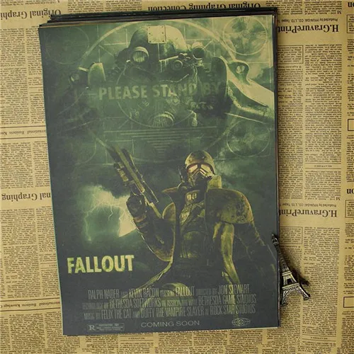 Винтажный игровой плакат Fallout 3 4, детская комната, домашний декор, игровой рисунок, ретро крафт настенная бумажная наклейка, декоративные наклейки на стены - Цвет: Style 5