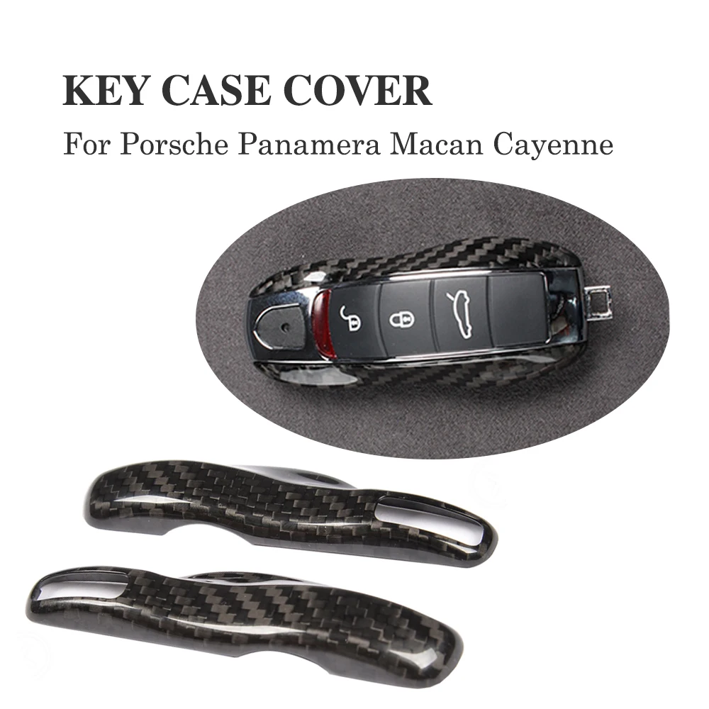 

DRY Carbon Fiber Car Key Case Cover Shell For Porsche Panamera 2009-2015 Macan 2014- 2015 Cayenne Car Accessories
