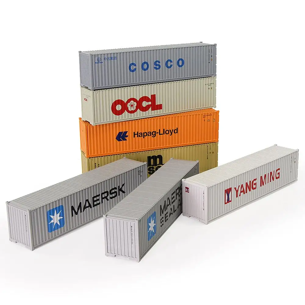 

Mixed 3pcs Different 40ft Containers Shipping Container Freight Car HO Scale 1:87 Model Railway Modeling Architectural C8746
