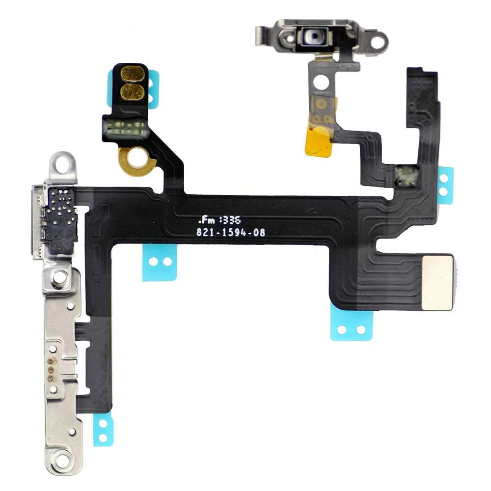 

for iPhine 5 5c 5S Power ON/Off Button Mute Volume Control Button Switch Connector and Shock Flex Cable with Metal Bracket