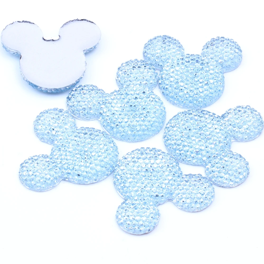

100pcs/lot 30x35mm Mickey Head Many Colors Resin Rhinestone Flatback Cabochon DIY Crafts Scrapbooking Jewelry Making Decorations