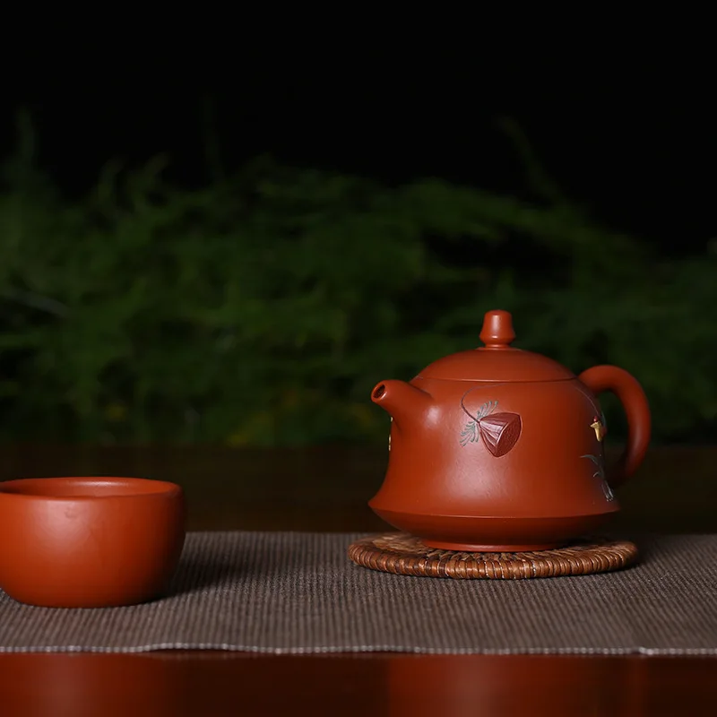 Чайный набор dahongpao плоские пустые горшки чистый глиняный горшок ручной росписи с