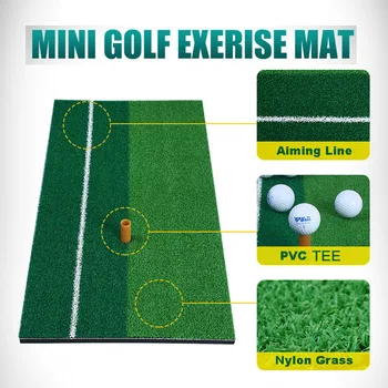 

High Quality 2 Styles 60*30cm Indoor Golf Swing Practice Mats Pad Rubber Ball Tee Holder For Golfer Beginner Training Aids