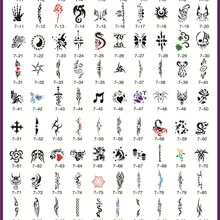 Шаблон татуировки Золотой Феникс № 07 Аэрограф татуировочные трафареты 100 шт. колен тематическая картинка с надписью