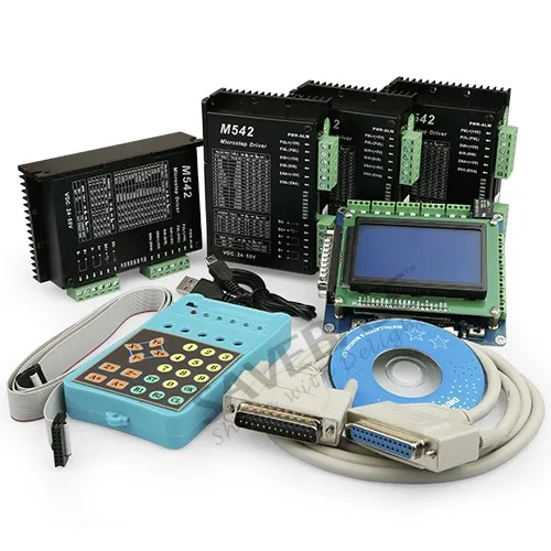 

4 Axis CNC Kit 4x M542 Stepper Driver + 5Axis Breakout Board With Display Keypad
